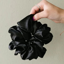 Load image into Gallery viewer, Black Oversized Satin Scruchie
