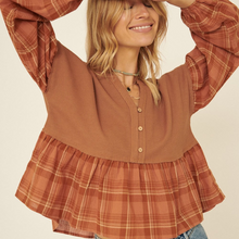 Load image into Gallery viewer, Breaking Plaid Top - Love and Neutrals
