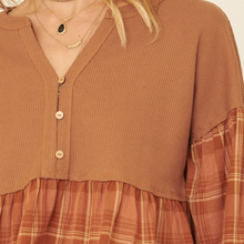 Load image into Gallery viewer, Breaking Plaid Top - Love and Neutrals