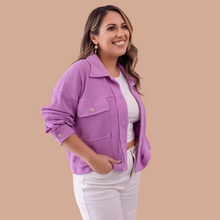 Load image into Gallery viewer, Soft Lilac Waffle Jacket
