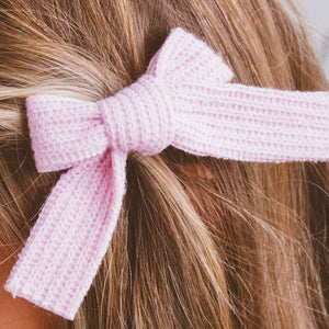 Ellie Knit Bow Clip - Soft Lilac