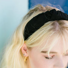 Load image into Gallery viewer, Crushed Cotton Headband in Black
