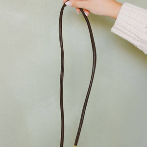 Wire Leather Ponytail Wrap: Cream