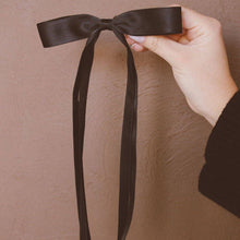 Load image into Gallery viewer, Satin Ribbon Long Bow Clip - Black
