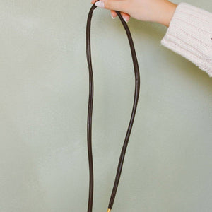 Wire Leather Ponytail Wrap: Black